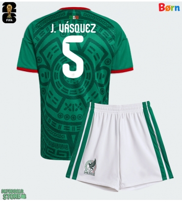 Mexico Johan Vasquez #5 Replika Babytøj Hjemmebanesæt Børn VM 2026 Kortærmet (+ Korte bukser)